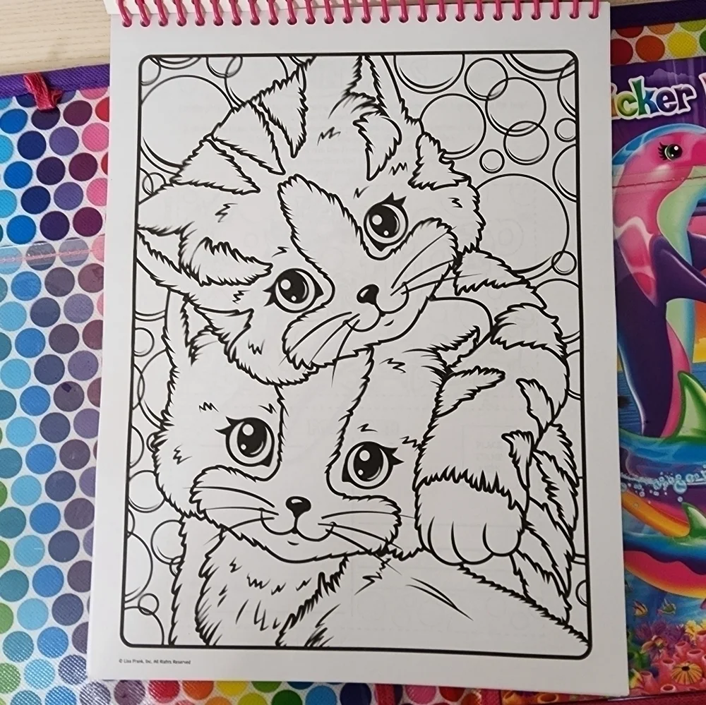 Lisa Frank Tri Fold Portfolio Art Sticker Case